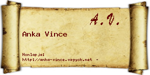Anka Vince névjegykártya